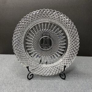 Vtg 1978 Avon Fostoria Glass USA Heavy Lead Crystal Miss America Decor Plate 8"